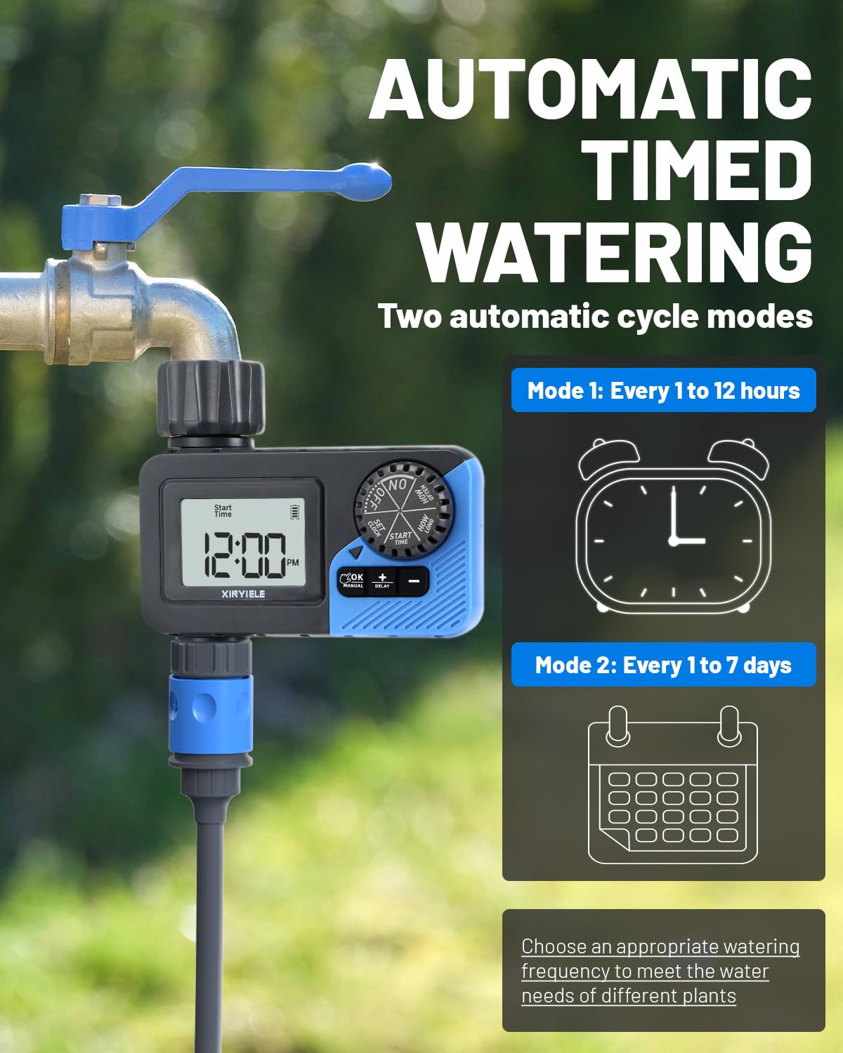 XINYIELE Smart Sprinkler Timer, Programmable Garden Smart Hose Watering System Equipment for Garden, Automatic Irrigation for Yard/Lawn, 1 Outlet