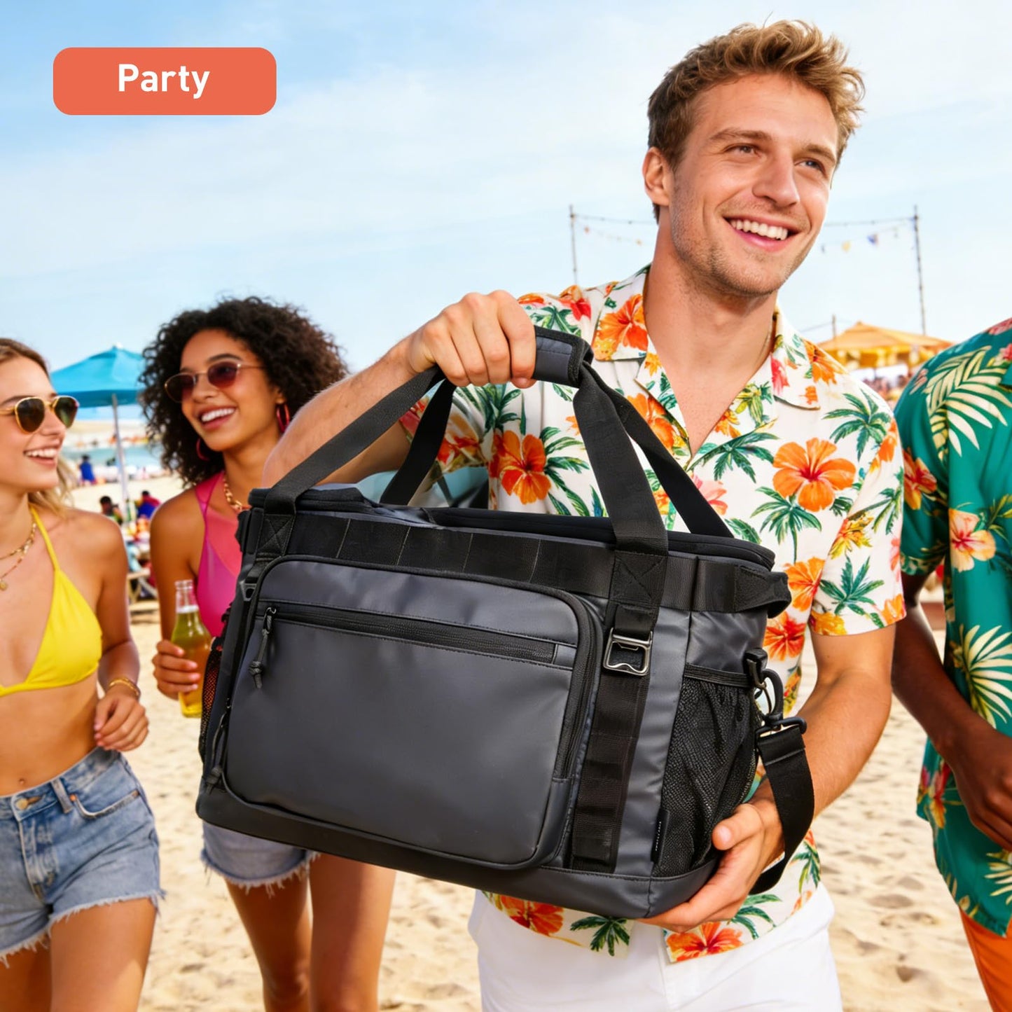 TOURIT 2-Zone Soft Cooler Bag 30/48Cans, Dry & Wet Insulated Beach Cooler, Lunch Bag, Leakproof Ice Chest for Camping, Picnic, Hiking, Travel