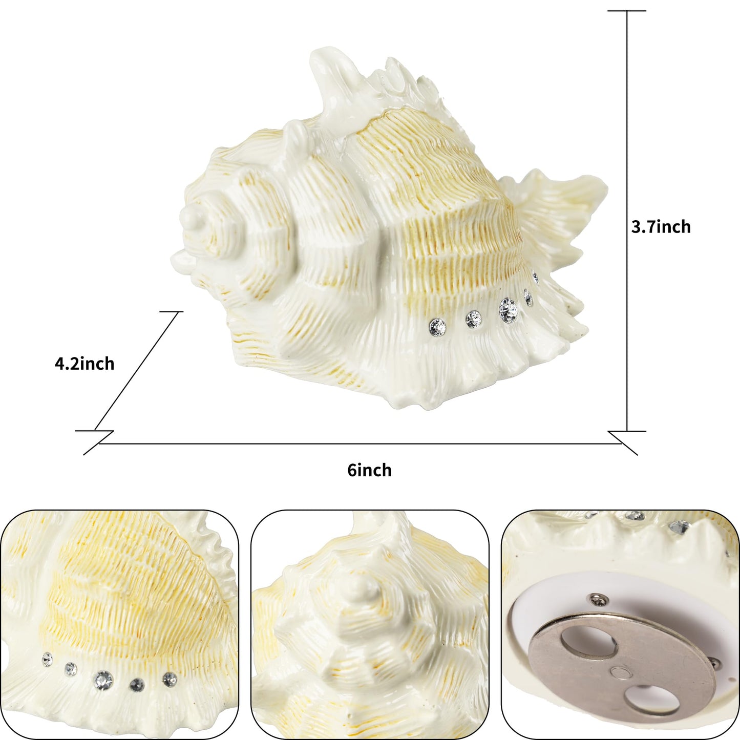 Mr.Winder Conch Shell Music Box Plays You are My Sunshine, Ocean Theme Gift for Wife Husband Daughter Grandma Sister Gifts for Birthday Anniversary Christmas Musical Box