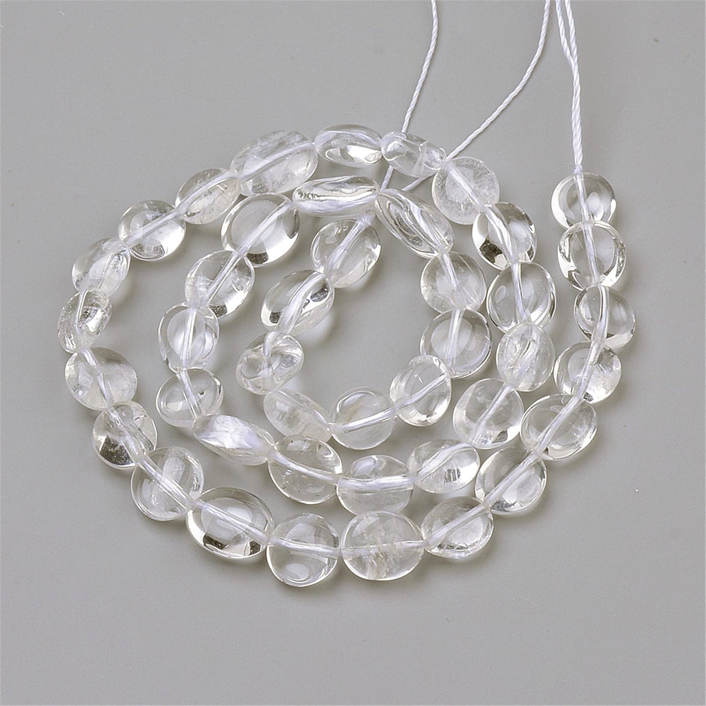 Fashewelry 40pcs Natural Quartz Crystal Stone Beads Nugget Oval Healing Crystal Loose Gemstone Beads 9-12x8-10mm for Jewelry Necklace Bracelet Earring Craft, 15.7 Inch