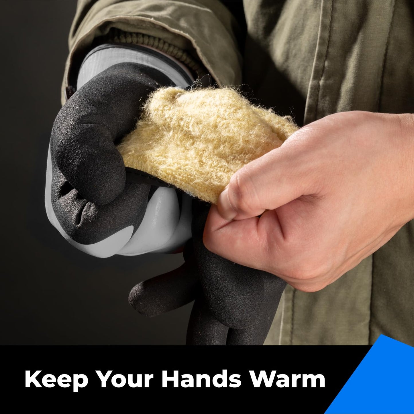 toolant 100% Waterproof Gloves for Men and Women, Winter Work Gloves for Cold Weather, Touchsreen, Thermal Gloves for Freezer Work, Fishing and Gardening, With Grip, Grey, X-Large