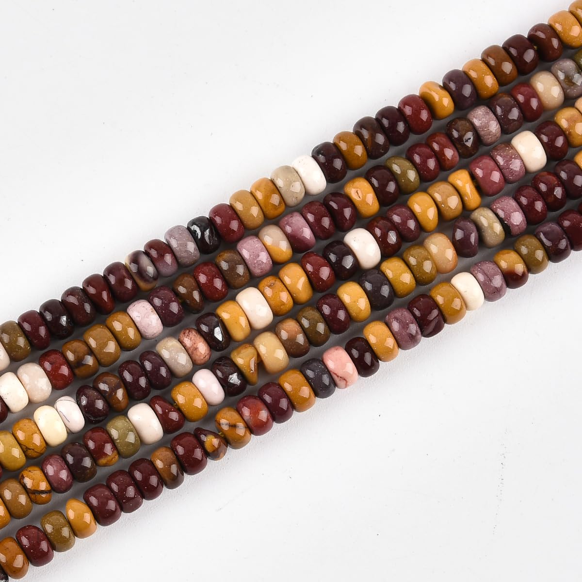 160pcs 4x2mm Natural Mookaite Jasper Disk Rondelle Spacer Stone Semi Precious Gemstone Loose Beads for Jewelry Making 15 Inch