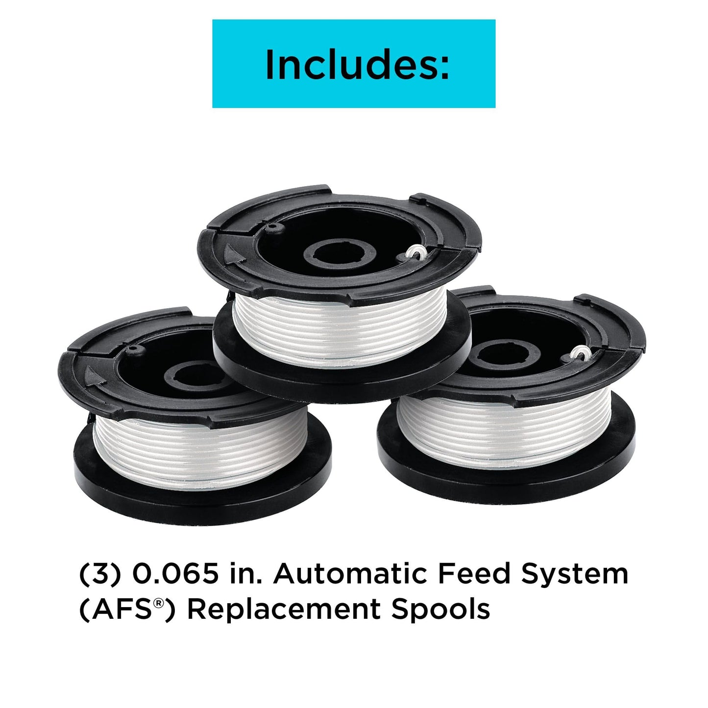 BLACK+DECKER Weed Eater String, Genuine OEM Authentic Trimmer Line, 3-Pack, 30-Feet of Replacement Spool, 0.065-Inch Diameter (AF1003ZP)