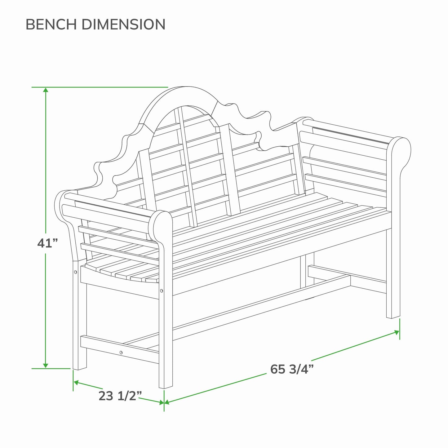 Cambridge Casual Lutyens Teak Wood Garden Bench 5-Foot – Wooden Outdoor Bench for Patio, Porch, Lawn, Backyard – Weather-Resistant Seating for Entryway or Deck