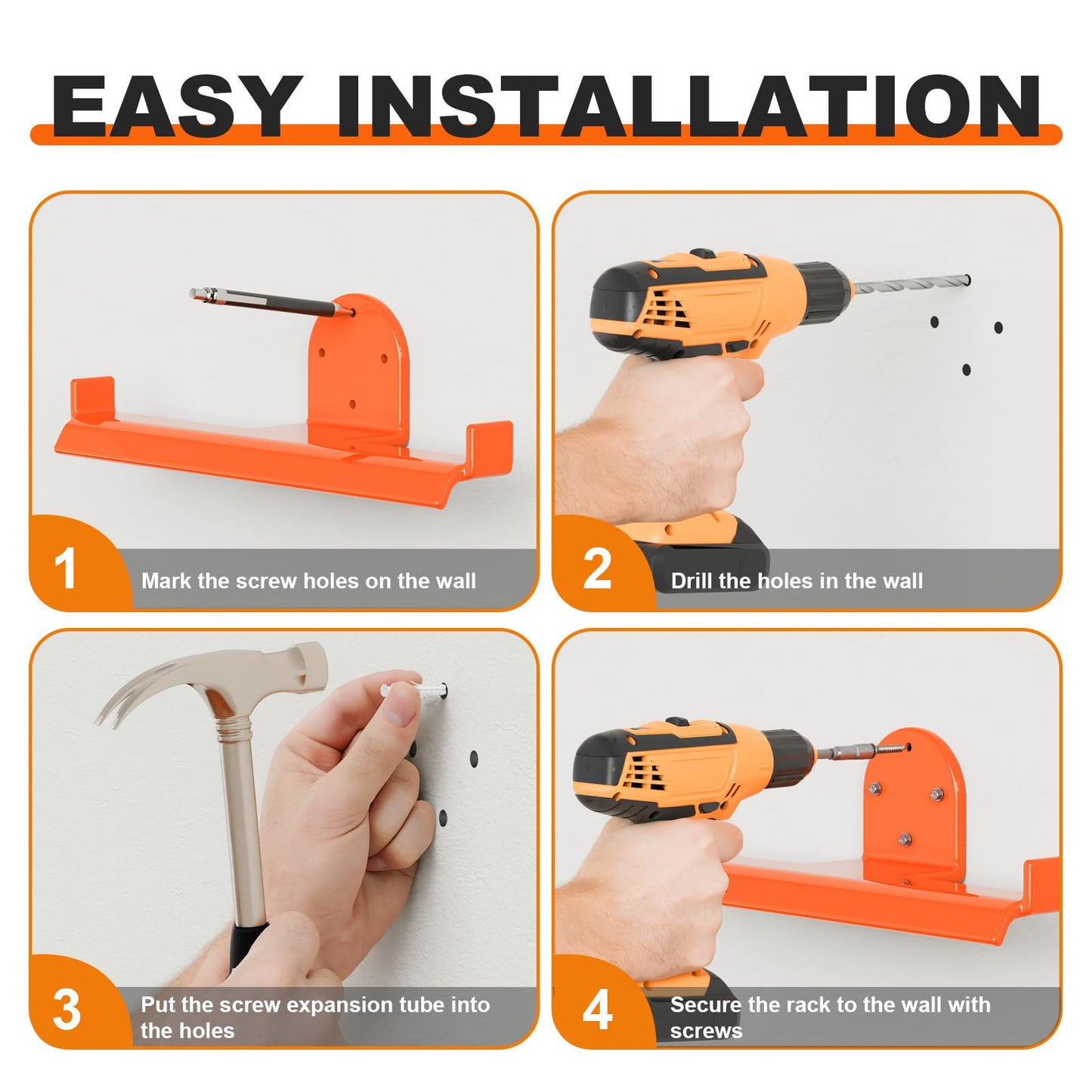 ZSLTLDU 3 Pack Backpack Blower Rack, Heavy Duty Anti-Scratch Leaf Blower Hanger with Hose Holder, Backpack Sprayer Wall Mount for Garage, Warehouse & Outdoor Tool Storage