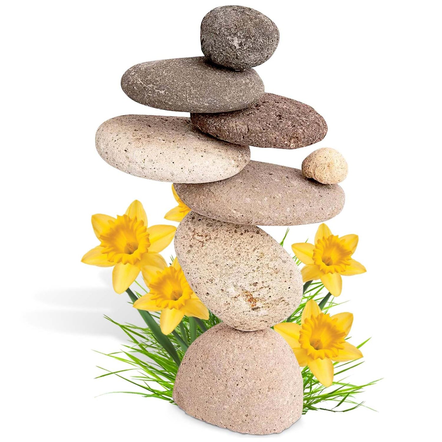 Happy Gardens Zen Stacked Rocks Sculpture | Cairn Statue Balancing Rock Stone Decor for Japanese Garden | Stacking Pebbles