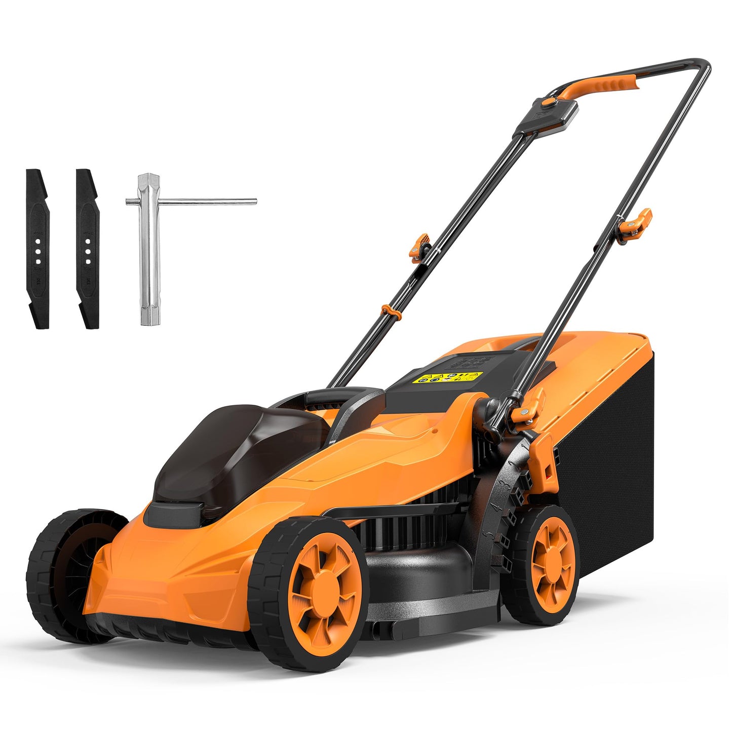 Cordless Lawn Mower (No Battery) Compatible with Dewalt 20V Max Battery, 14" Electric Lawn Mower with 5 Heights Adjustment, Brusless Electric Mower for Garden, Yard