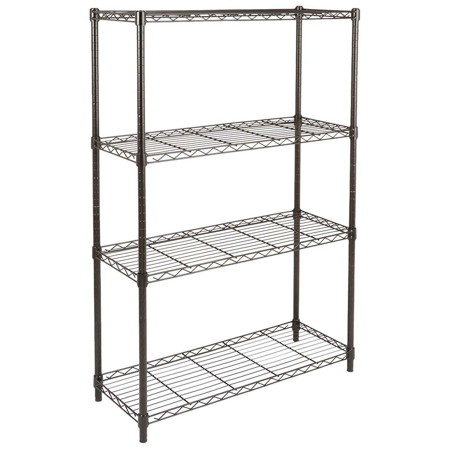 Amazon Basics 4-Shelf Adjustable Heavy Duty Steel Wire Rack Storage Shelving, Sturdy Garage Shelving, 350 lbs Capacity Per Shelf, Easy No-Tool Assembly, 36" x 14" x 54", Black