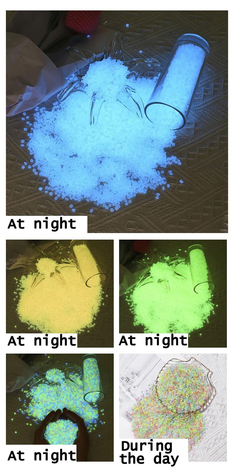 LIANJINLIU Luminous Stone (80000PCS), Glow Rock Pebbles, Fish Tank Glow Gravel, Glow in The Dark Rocks for Outdoor Decor, Garden, Patio, Lawn Christmas Gift (2kg, 2-5 mm)
