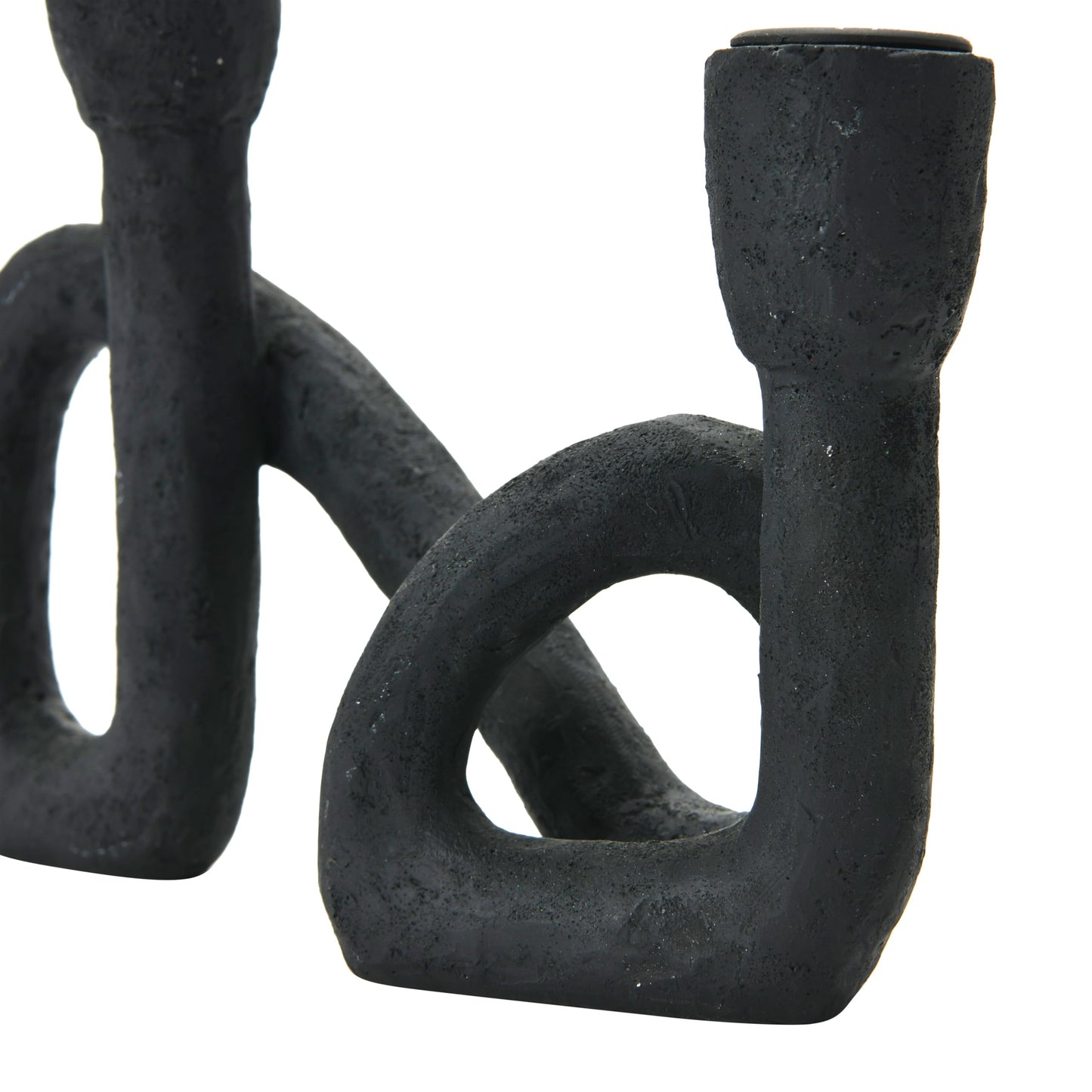 Bloomingville Decorative Resin Double Taper Candle Holder, Black