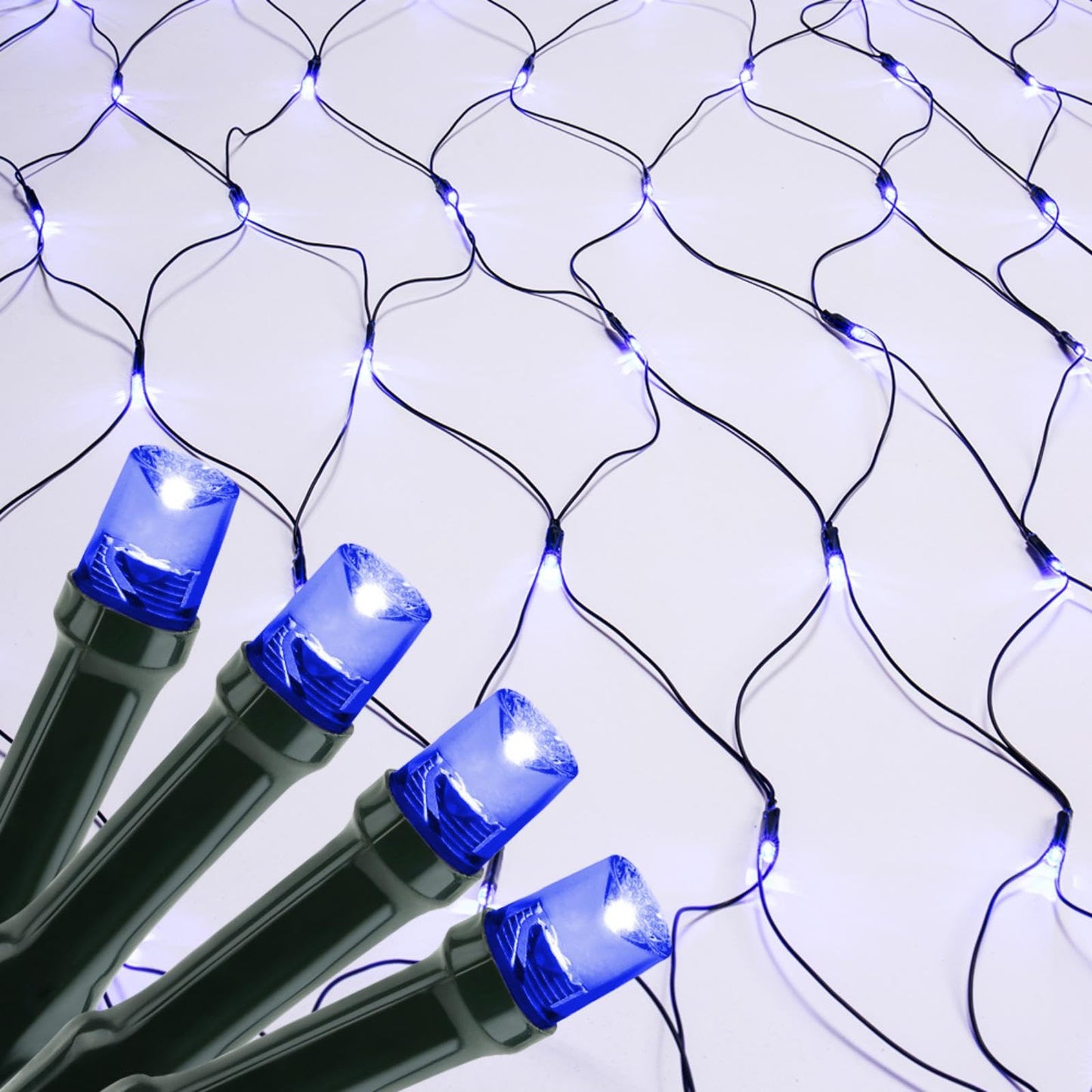 iBaycon 4ft x 6ft Christmas Net Mesh lights, 8 Modes Timer Connectable Waterproof Christmas Lights for Trees, Bushes, Wedding, Garden, Outdoor Decorations (Blue, 1PACK)