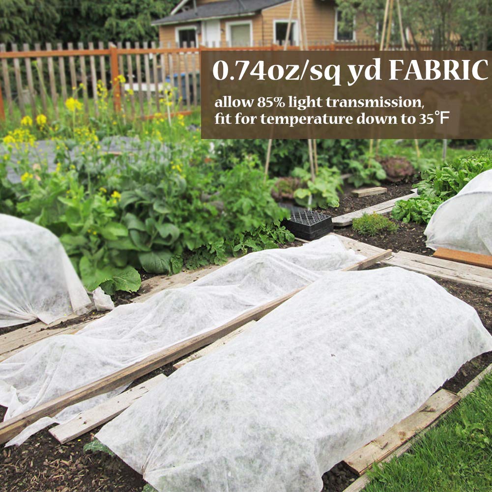Plant Covers Freeze Protection 10 ft x 30 ft Floating Row Cover 0.9oz/yd² Garden Fabric Plant Cover for Winter Frost/Sun Pest Protection (10FT X 30FT)