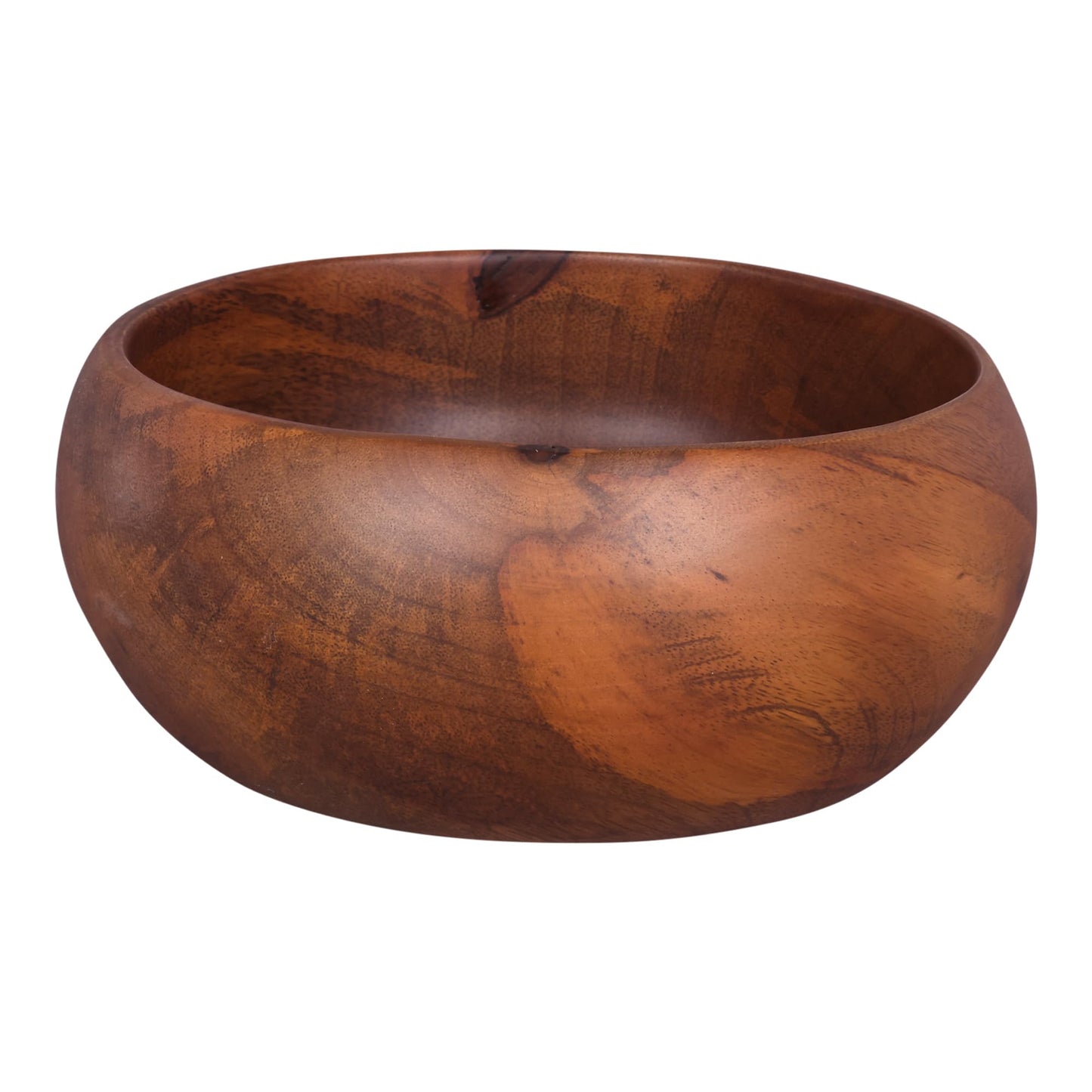 GoCraft Wooden Bowl with Matte Finish – Handcrafted Mango Wood Serving Bowl for Salads, Snacks & Décor – Rustic & Minimalist Kitchenware