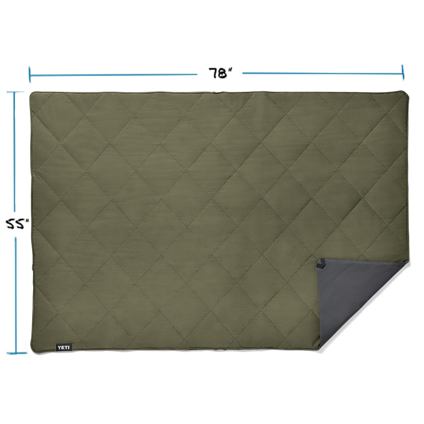 YETI Lowlands Blanket, Multi-Use Blanket with Travel Bag, Olive Green