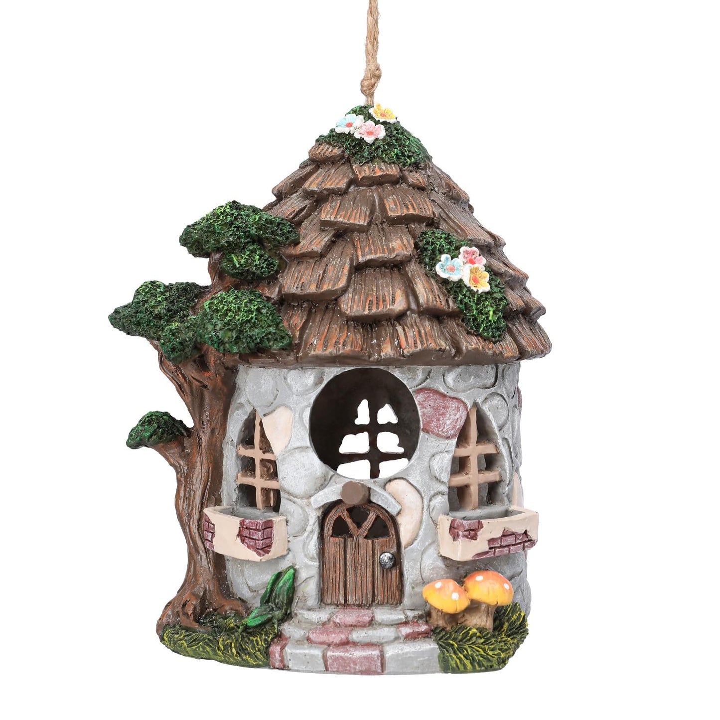 Yinns Resin Bird House for Outside, Birdhouses for Outdoors Wild Bird Nesting, Decorative Stone Bird Houses for Yard Garden Decor, Water Proof
