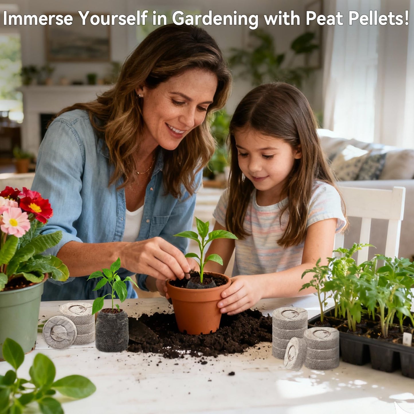 Halatool 200 Pcs 30mm Peat Pellets Block Potting Soil for Seedlings, Compressed Garden Soil Seed Starter Nutrient Peat Pods for Starting Seeds, Planting Flowers, Vegetables, Herbs