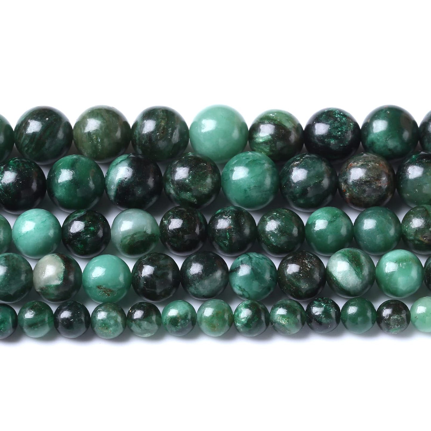 10mm 36pcs Natural Green Emerald Stone Beads Round Loose Beads AAA Energy Healing Power Stone Beads for Jewelry Making DIY Bracelet Necklace 15"(Green Emerald Stone, 10mm)