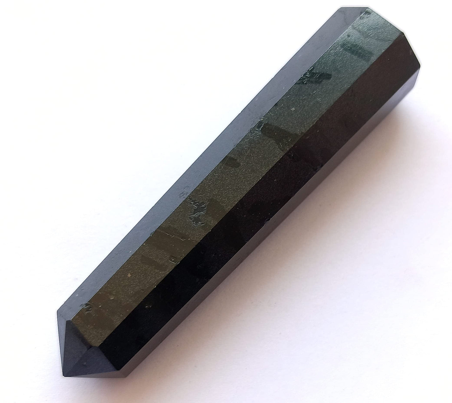 WholesaleGemShop-GEMSCITE 3 Inch Black Tourmaline Gemstones Obelisk Tower Jumbo Facet Aura Rock Crystal Natural Polished Earth Wand Spirit