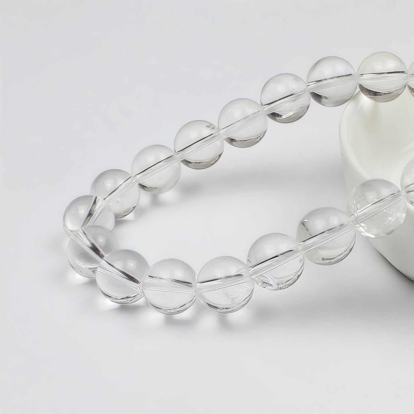 MJDCB 7A Natural White Clear Quartz Round Beads Gemstone Beads for DIY Necklace Bracelat Jewelry Making Strand 15" (8mm)