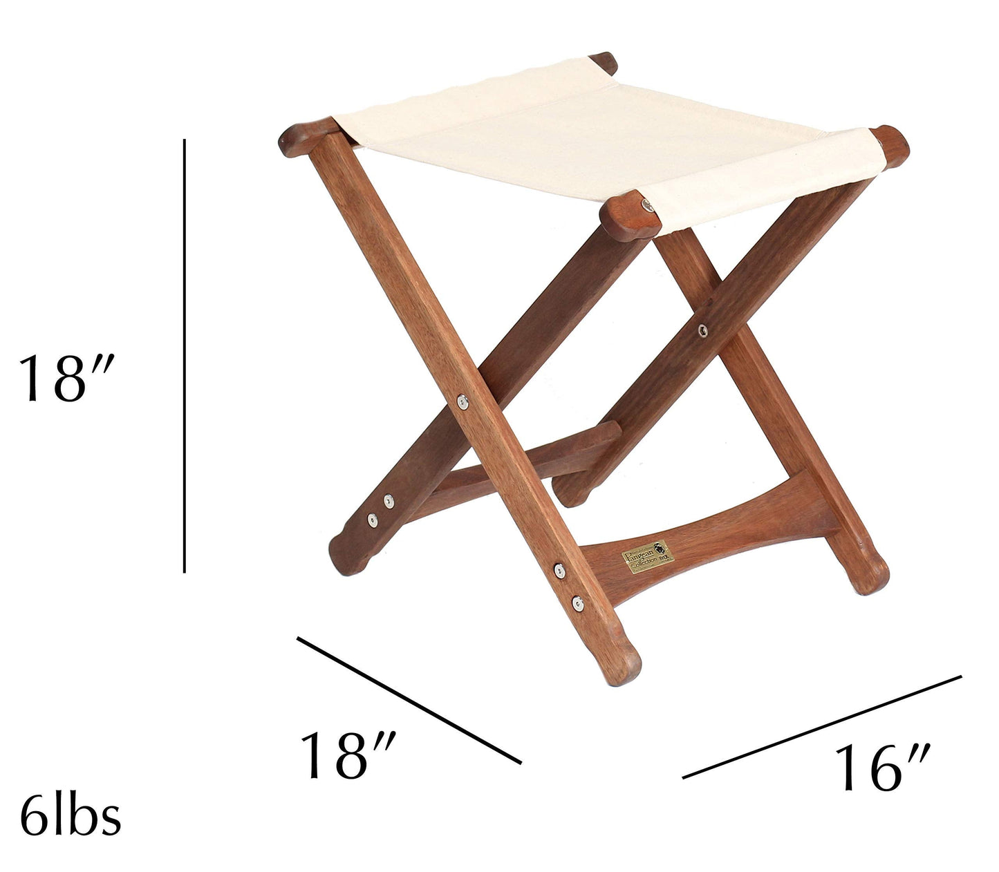 BYER OF MAINE Pangean Folding Stool – Canvas Camp & Wood Camp Stool for Portable & Outdoor Seating in Natural Color