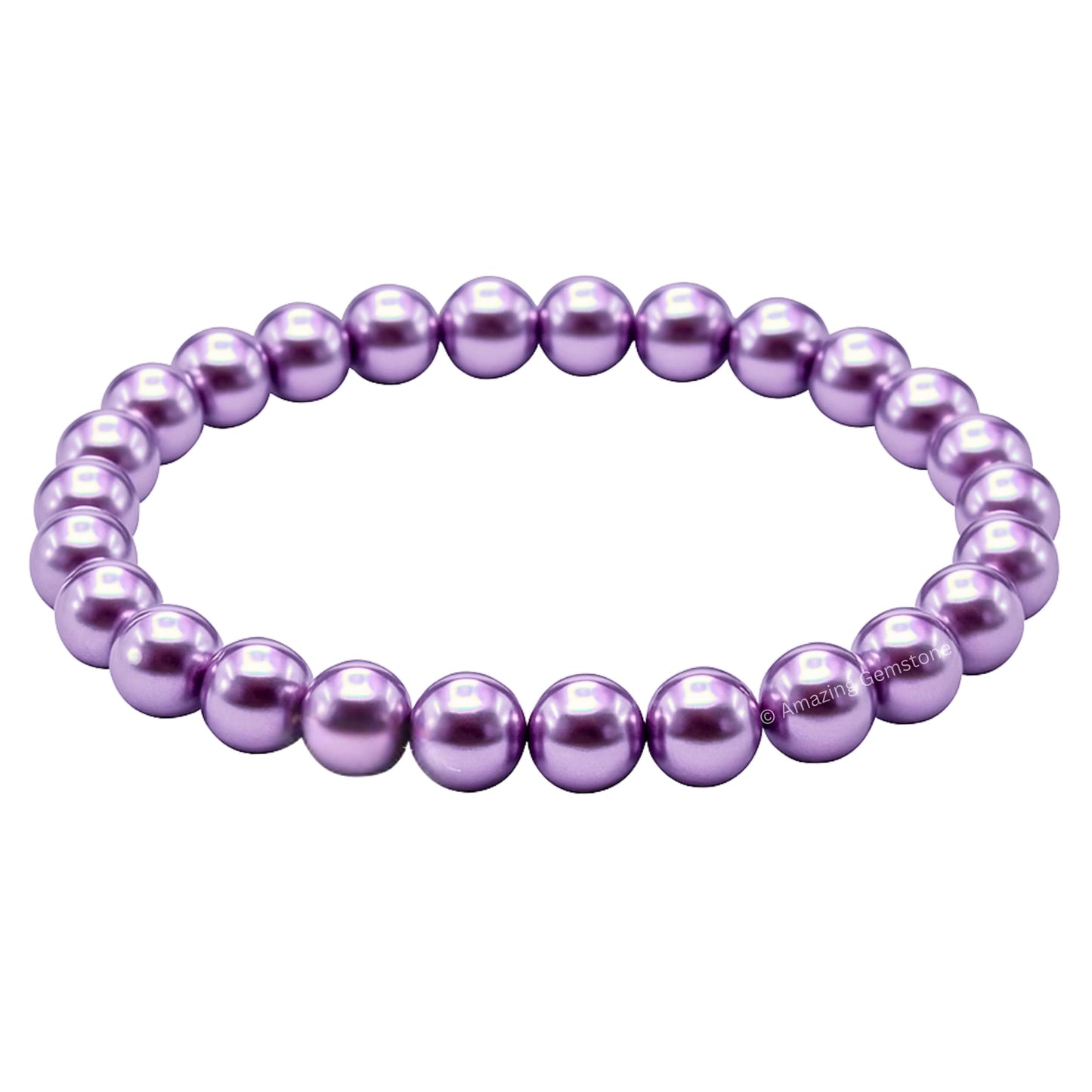 Amazing Gemstone Crystal Bracelet for Women Men's Gifts - Protection Healing Crystal Bracelet - 8mm Gemstone Beaded Stretchable Bracelet Pulseras Para Hombres Mujer Stocking Stuffers Mothers Day Gift (Lavender Pearl)