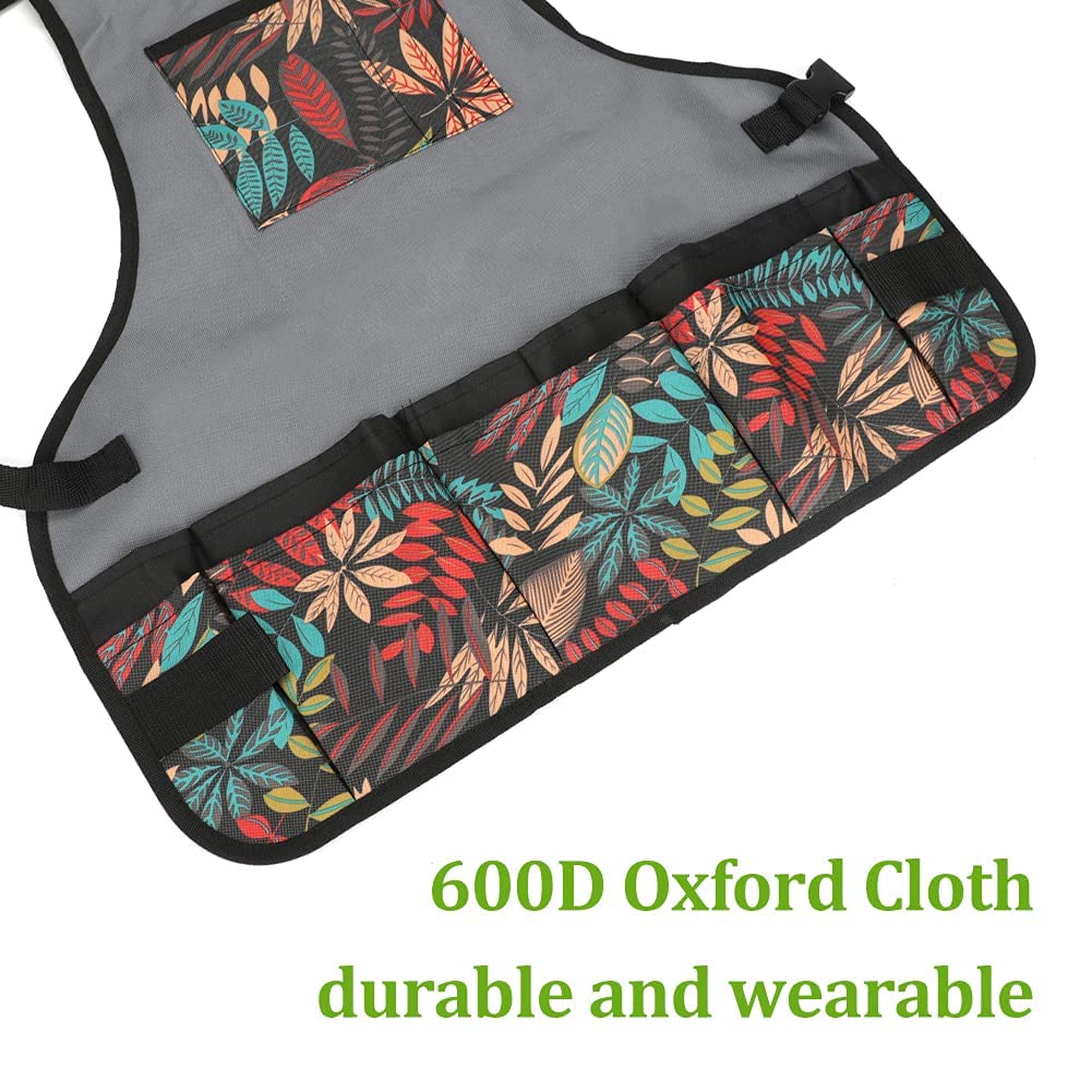 Laelr Garden Apron - Oxford Cloth Work Apron With Pockets, Adjustable Heavy Duty Tool Apron for Men & Women, Artist Apron for Painting and Home Garden, Gifts for Father's Day