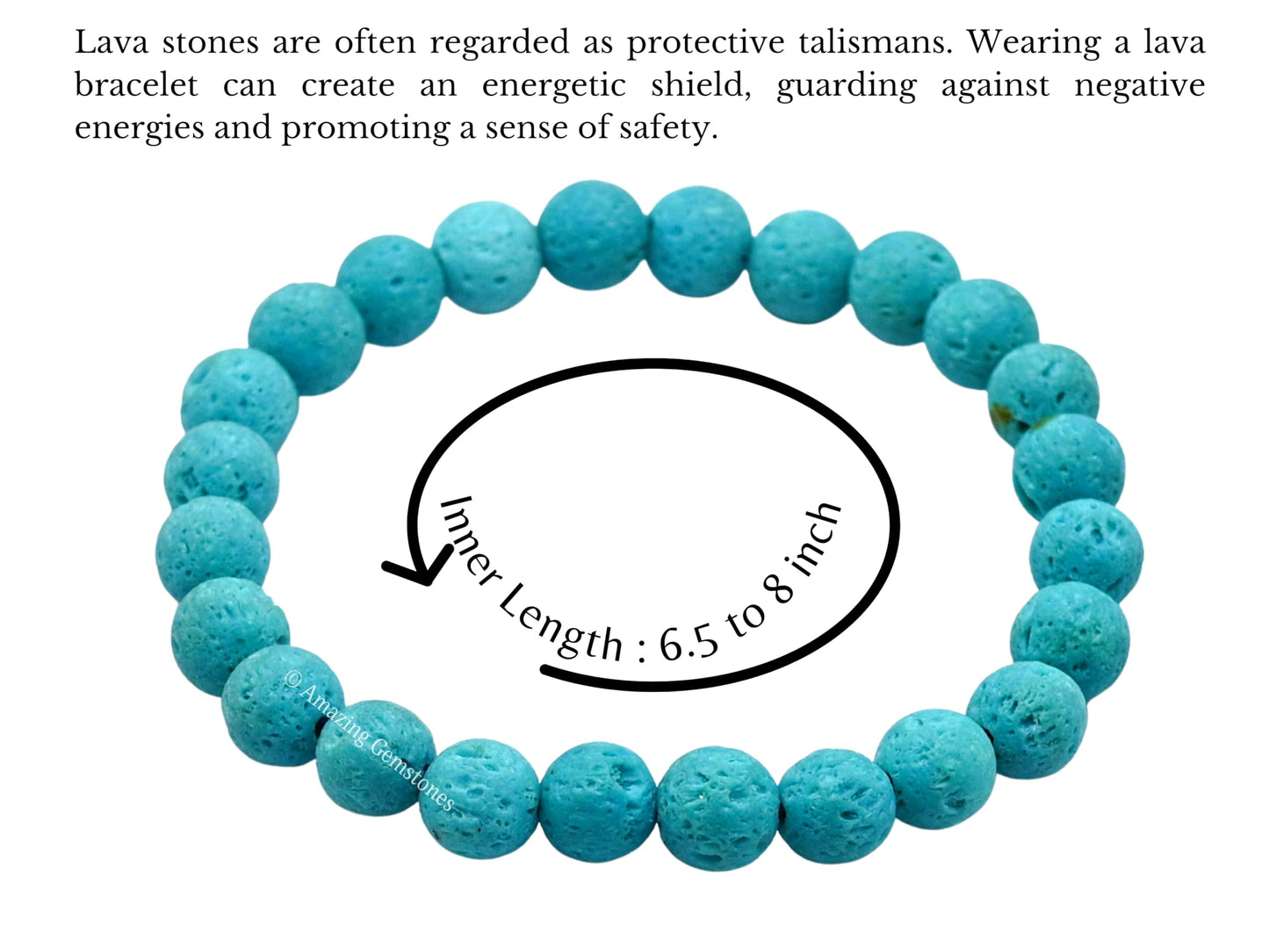 Amazing Gemstone Crystal Bracelet for Women Men's Gifts - Protection Healing Crystal Bracelet - 8mm Gemstone Beaded Stretchable Bracelet Pulseras Para Hombres Mujer Stocking Stuffers Mothers Day Gift (Turquoise Blue Lava)