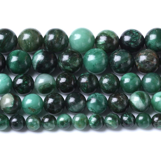 8mm 45pcs Natural Green Emerald Mica Crystal Gemstone Beads for Jewelry Making DIY Bracelet