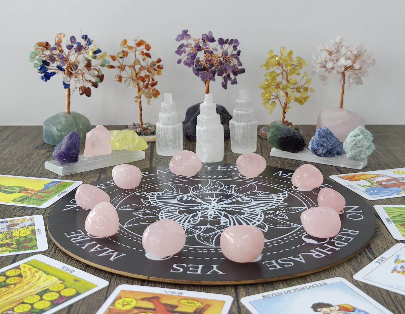 MAIBAOTA Rose Quartz Crystals Natural Healing Crystals Bulk Polished Tumbled Crystals Stones Rocks Energy Balance Crystal Gemstones Vase Filler Decorative Stones Reiki Witch Quartz Crstal