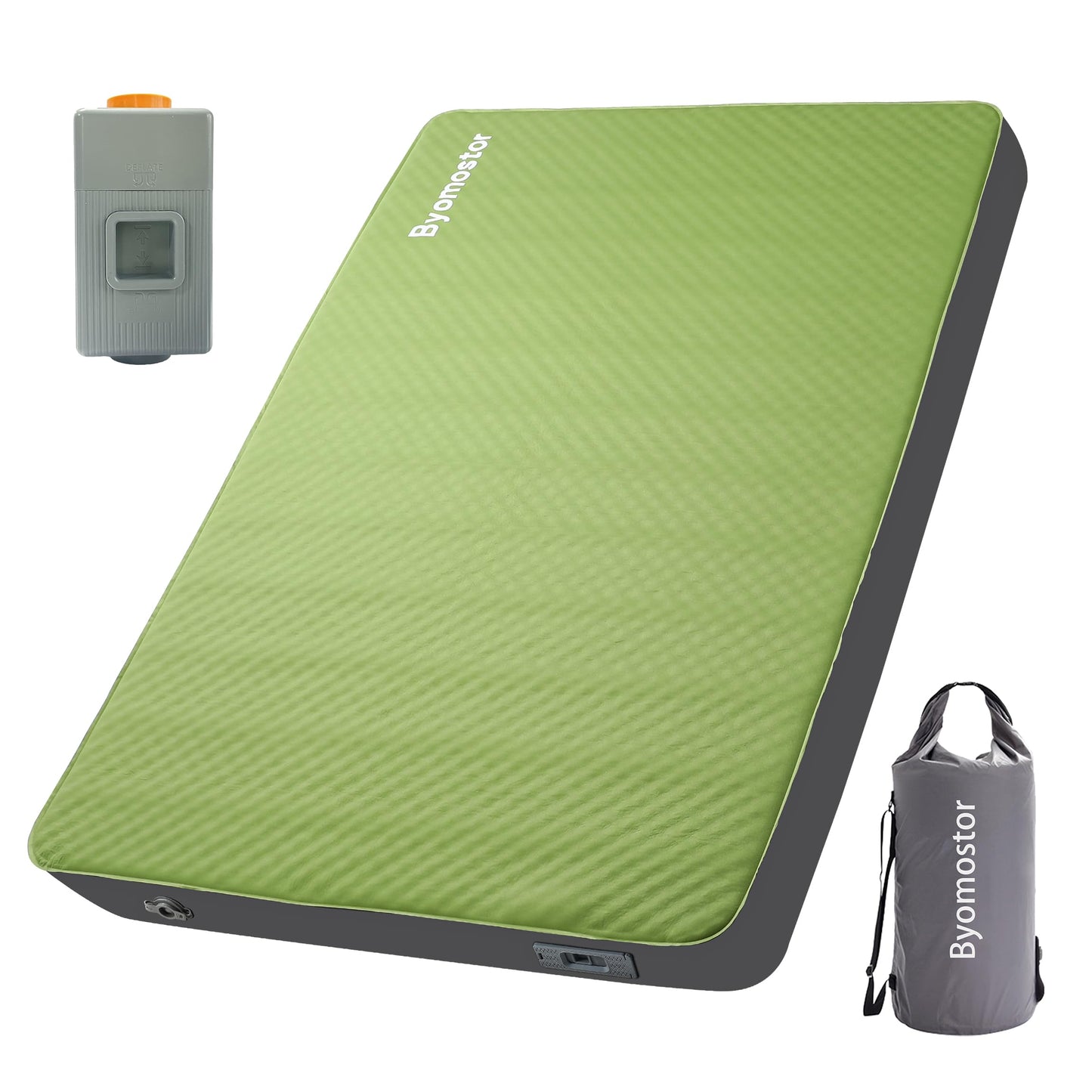 Byomostor 4" Ultra-Thick Foam & Air Camping Mattress with Built-in Rechargeable Air Pump, 9.5R Insulated Foam Air Mattress for Car, Truck, Rooftop Tent – Double Size, Portable All-Season Sleeping Pad