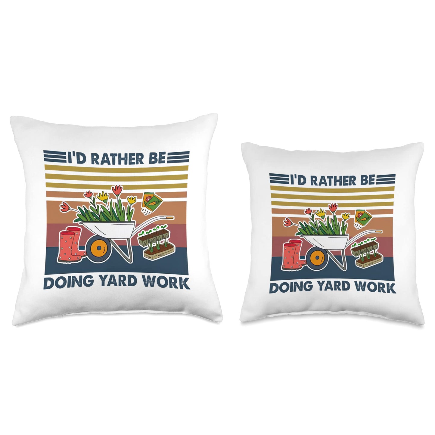 Funny Gardening Wheel Barrow Love Throw Pillow