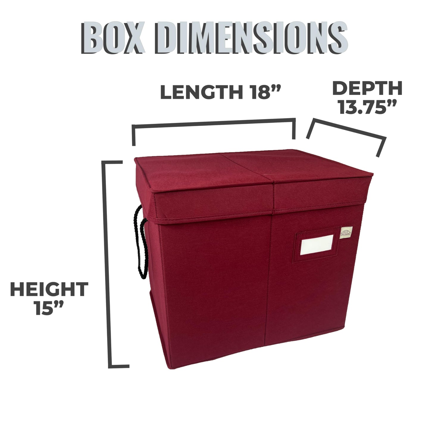 612 Vermont Slim Ornament Storage Box with Adjustable Acid-Free Dividers, Holds 120 Ornaments (SB-40061-VT)