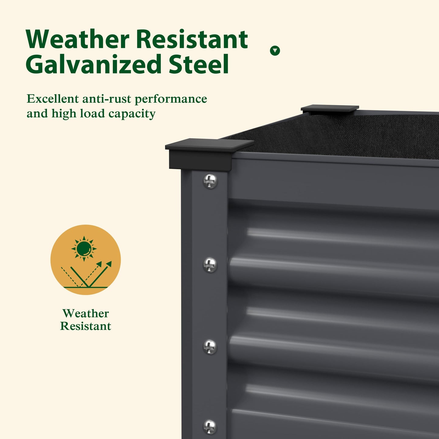 BlueWish 48" W x 24" D x 34" H Outdoor Galvanized Garden Bed, Elevate Raised Bed with Detachable Black Liner, Rolling Casters, Storage Shelf, Planter Boxes for Gardening, Vegetable, Flower, Grey