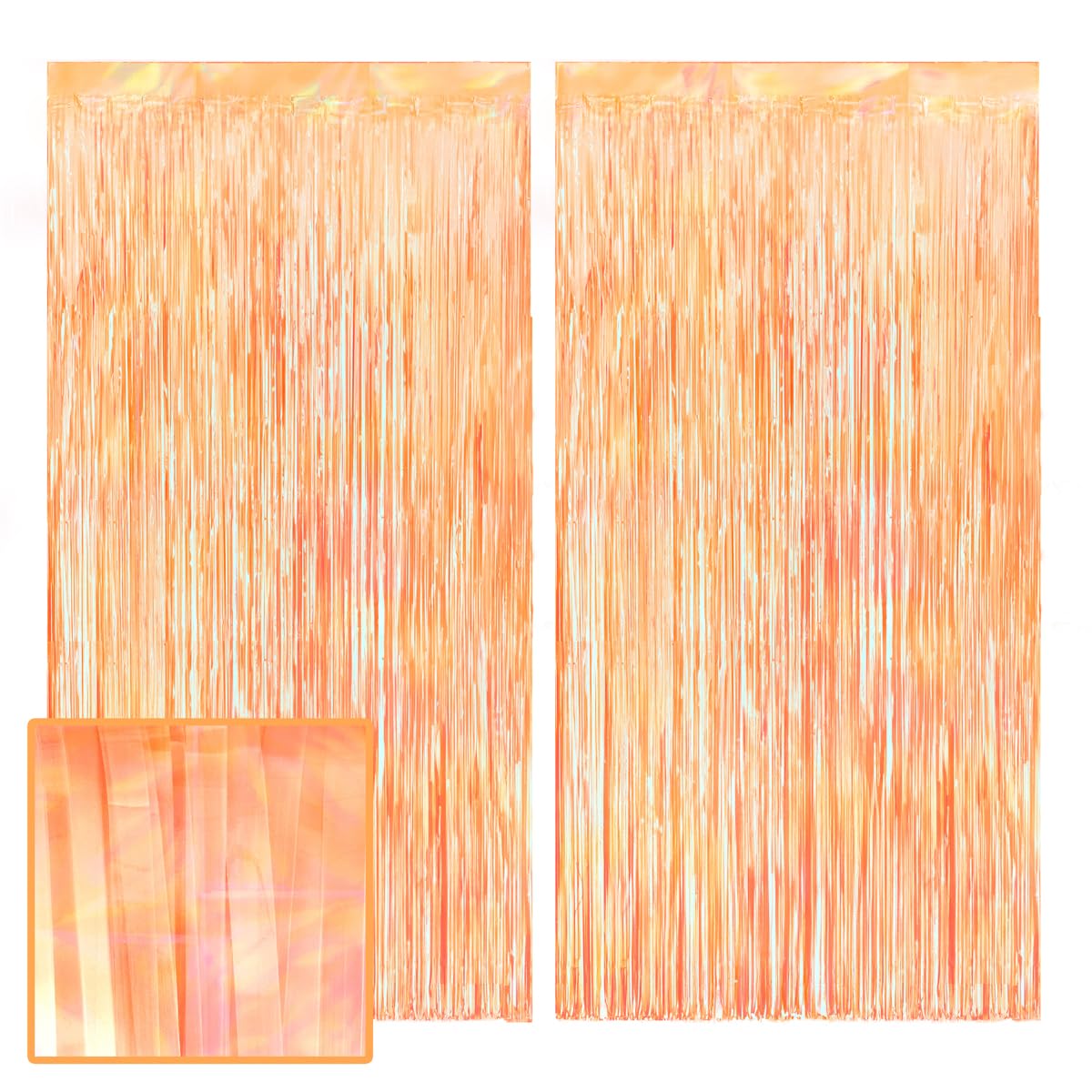xo, Fetti Orange Fringe Curtain - 2 Pack | Showgirl Party Garland, Halloween Decor, Birthday Backdrop, Fiesta Vibes, Fall Party Decorations, Girly Celebration