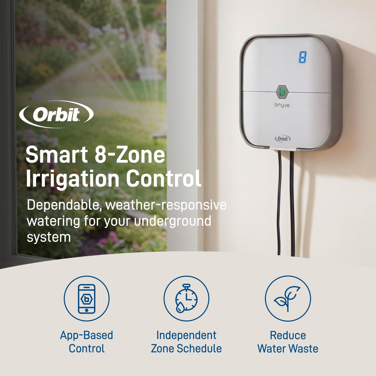 Orbit 57925 B-hyve 8-Zone Smart Indoor Sprinkler Controller