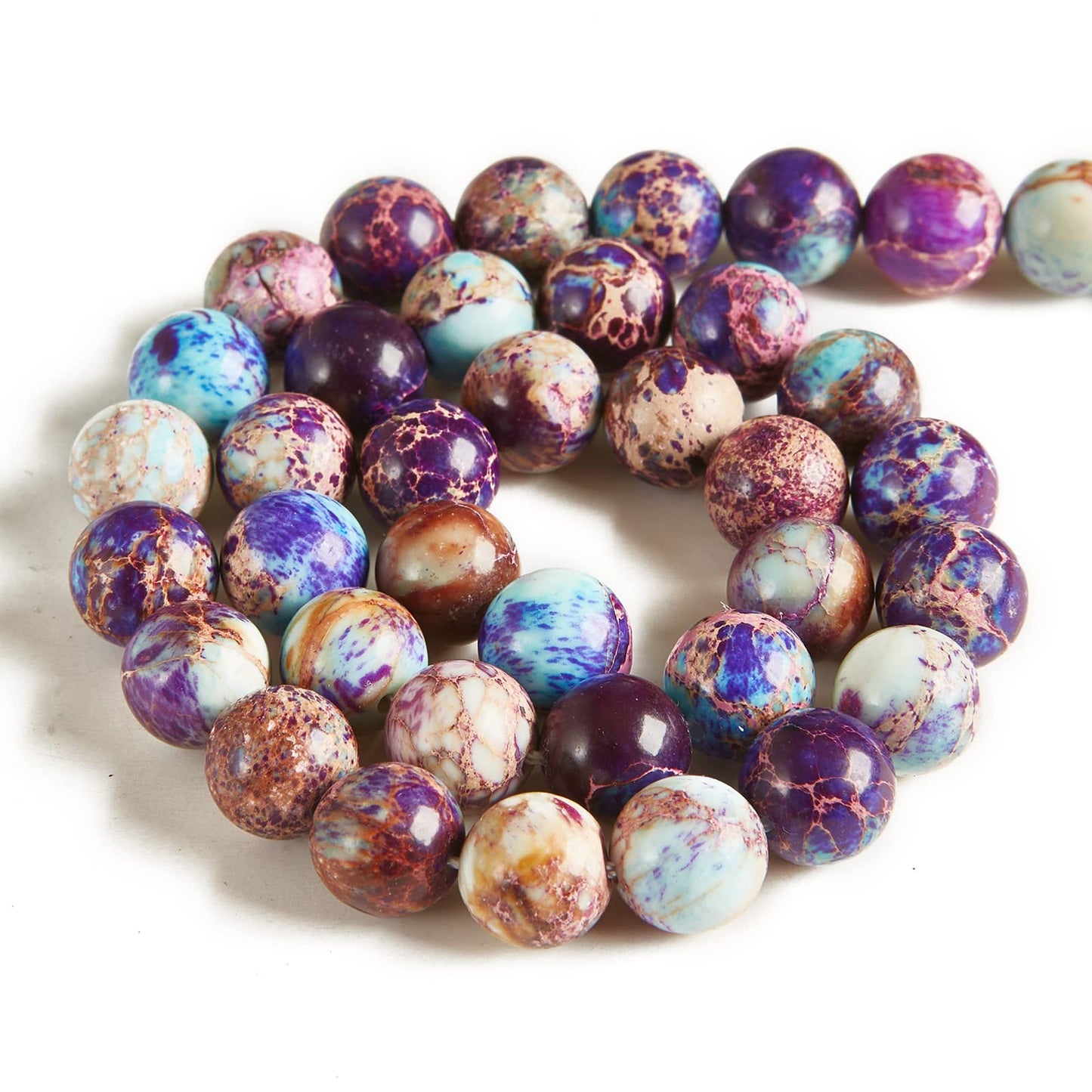 100pcs 8mm Colorful Imperial Jasper Beads Natural Gemstone Beads Round Loose Beads for Jewelry Making