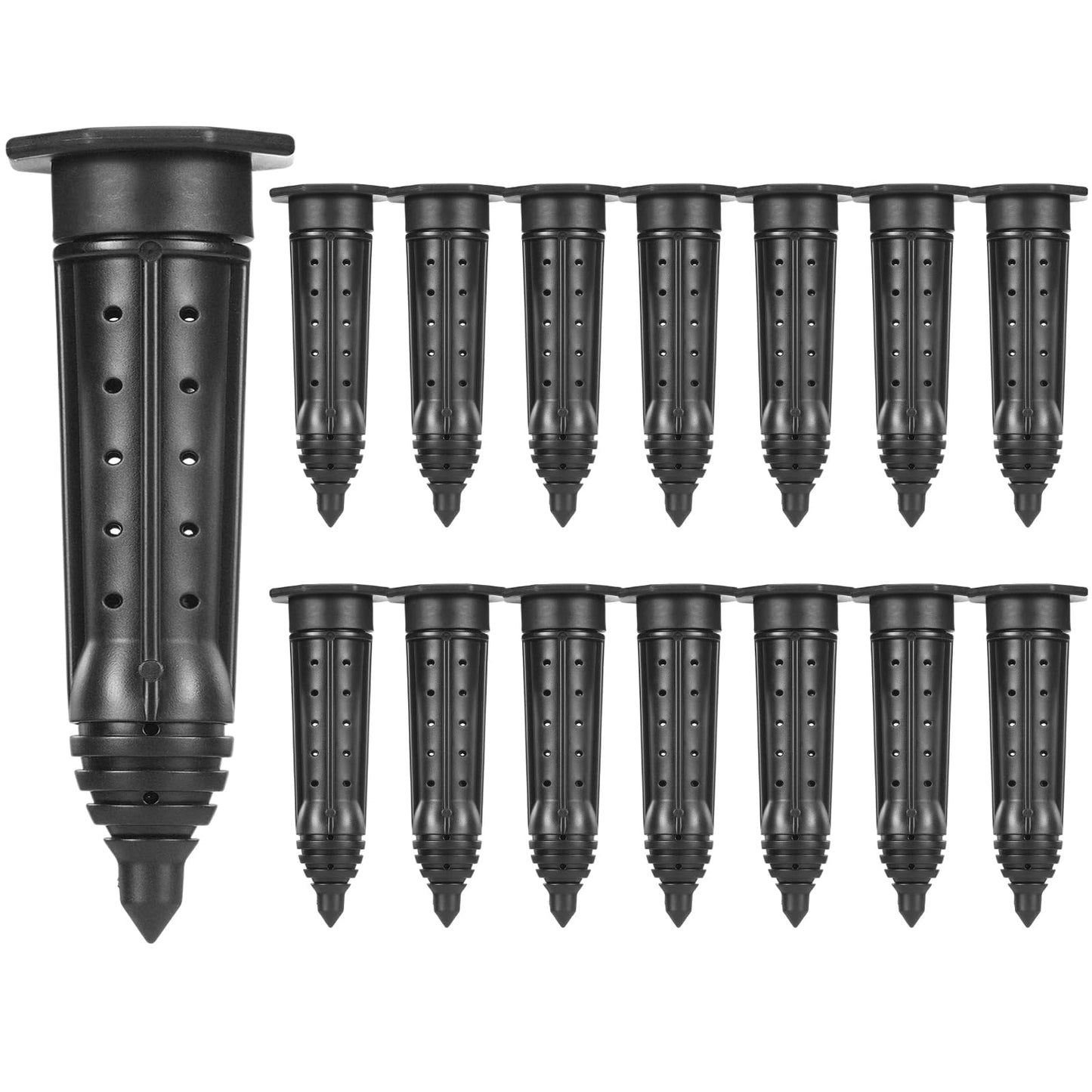 Briwooody 15 Pack Garden Watering Stake Large UV-Protected ABS Plastic Deep Root Irrigation Spike for Trees, Shrubs, Bushes, Shrubs, Flowers, Fruits, Vegetables, Potted Plants (8 Inch)
