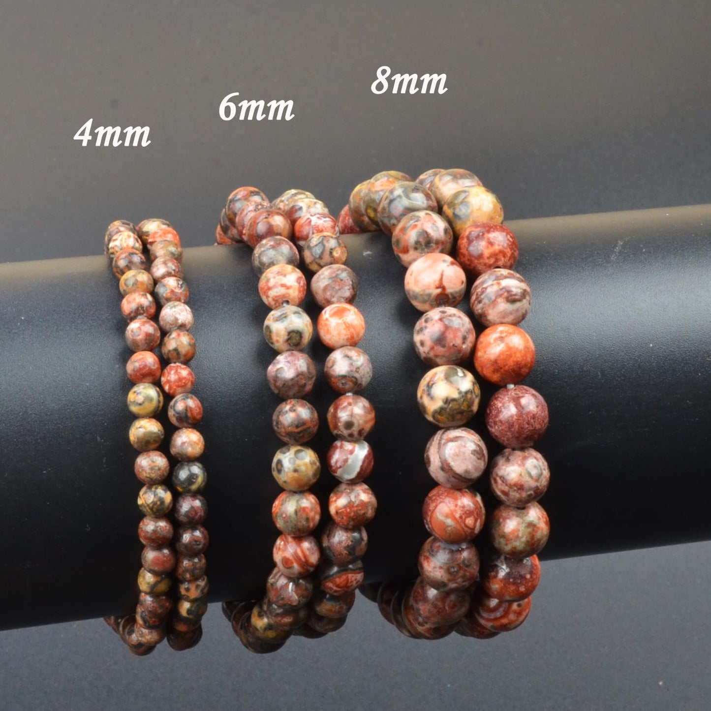 CHCCOYE 4mm Natural Healing Gemstone Bracelet Handmade Yoga Stretch Elastic Bracelet Stress Relief Crystal Jewelry for Men and Women (4mm Leopard Skin Jasper)