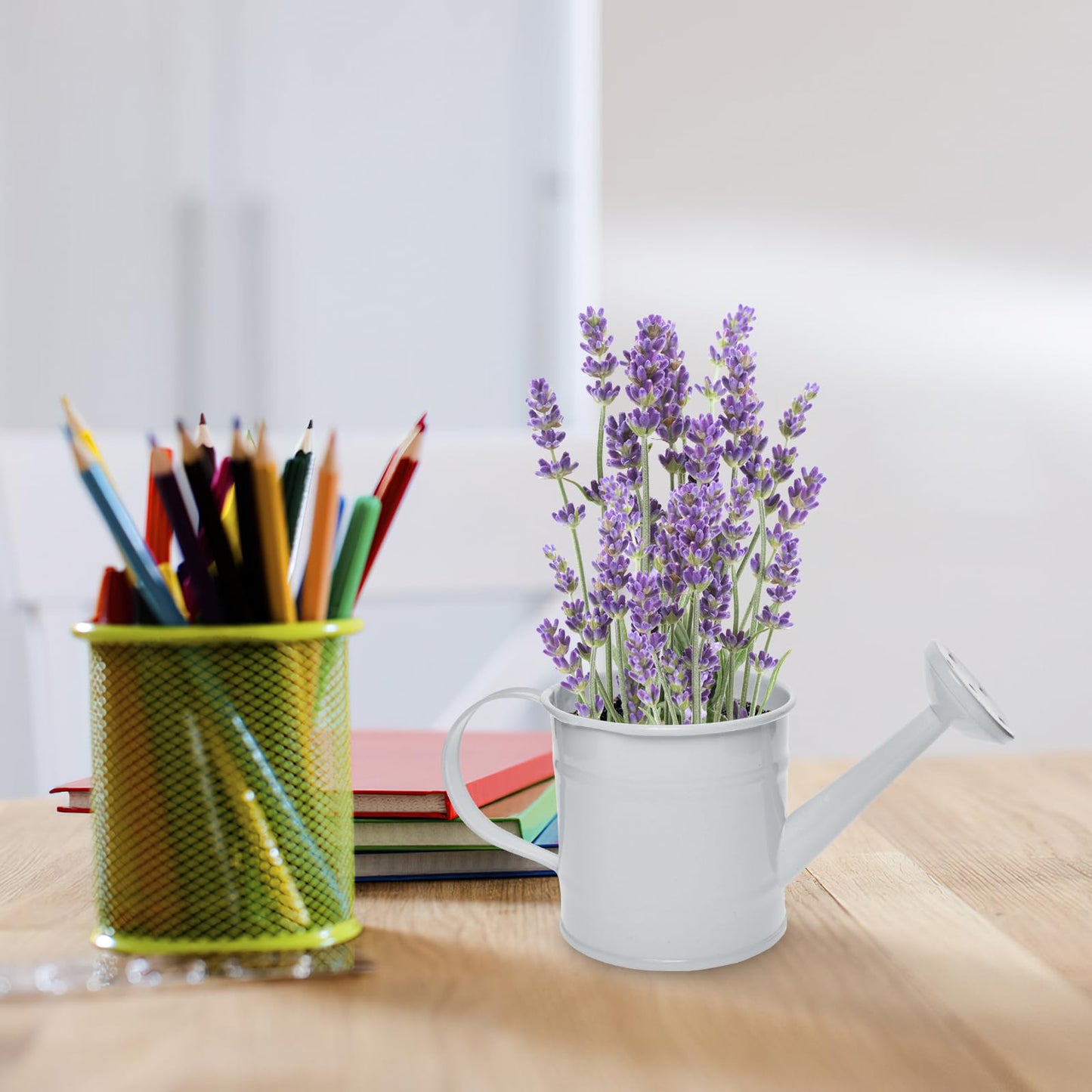 Decorative Mini Tin Watering Can - 0.05Gal Cute Metal Jug for Hand Crafts,Garden-Theme Parties,Plant Pots, Home Decor,Housewarmings, Fun Birthday Gift for Girls and Boys (P/W, S)