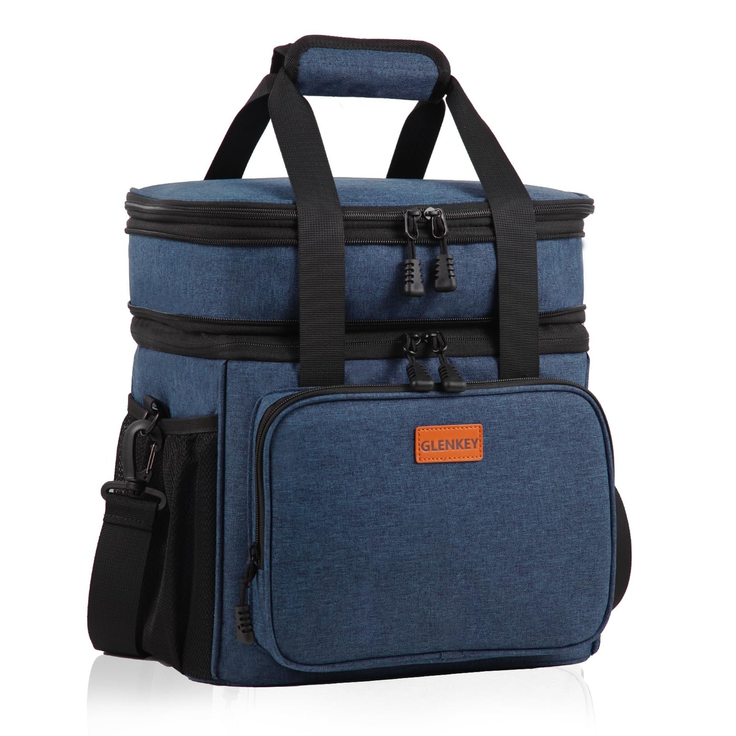 Expandable Large Lunch Box, Insulated Heavy Duty Lunch Bag Waterproof Leakproof Durable Cooler Bag for Men Women Adults Work Construction Camping Trip, 16L, Blue, GLENKEY