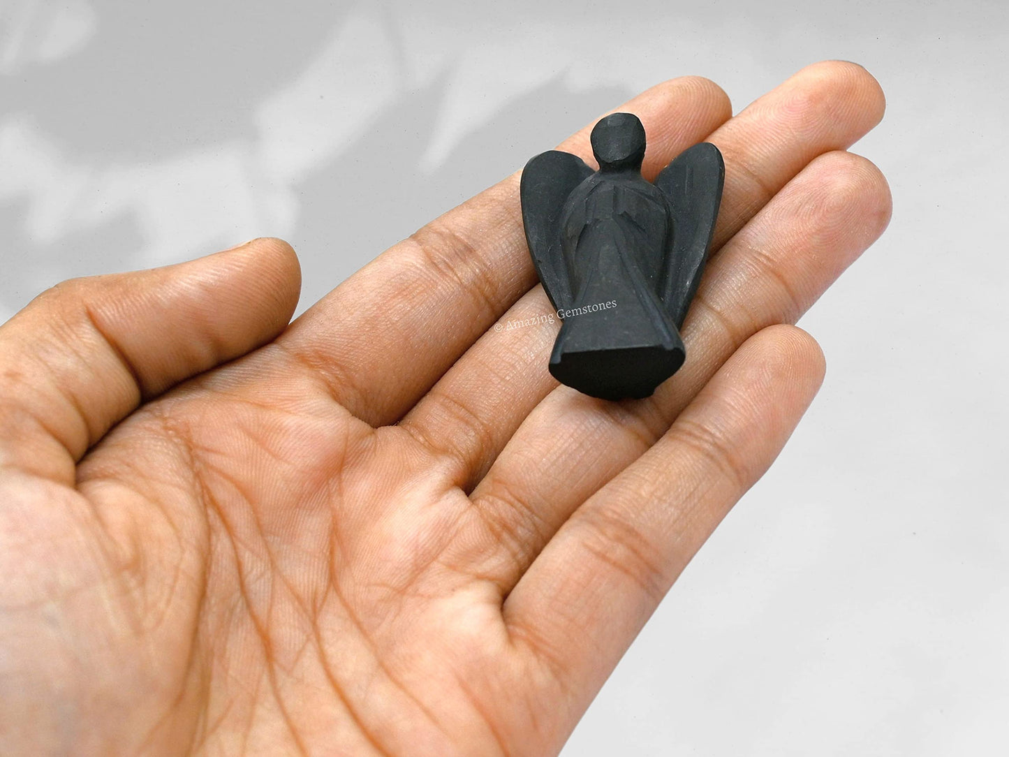Amazing Gemstone Shungite Angel - Shungite Crystal Angel and Pocket Guardian Angel Crystal Figurines (1.5 Inches)