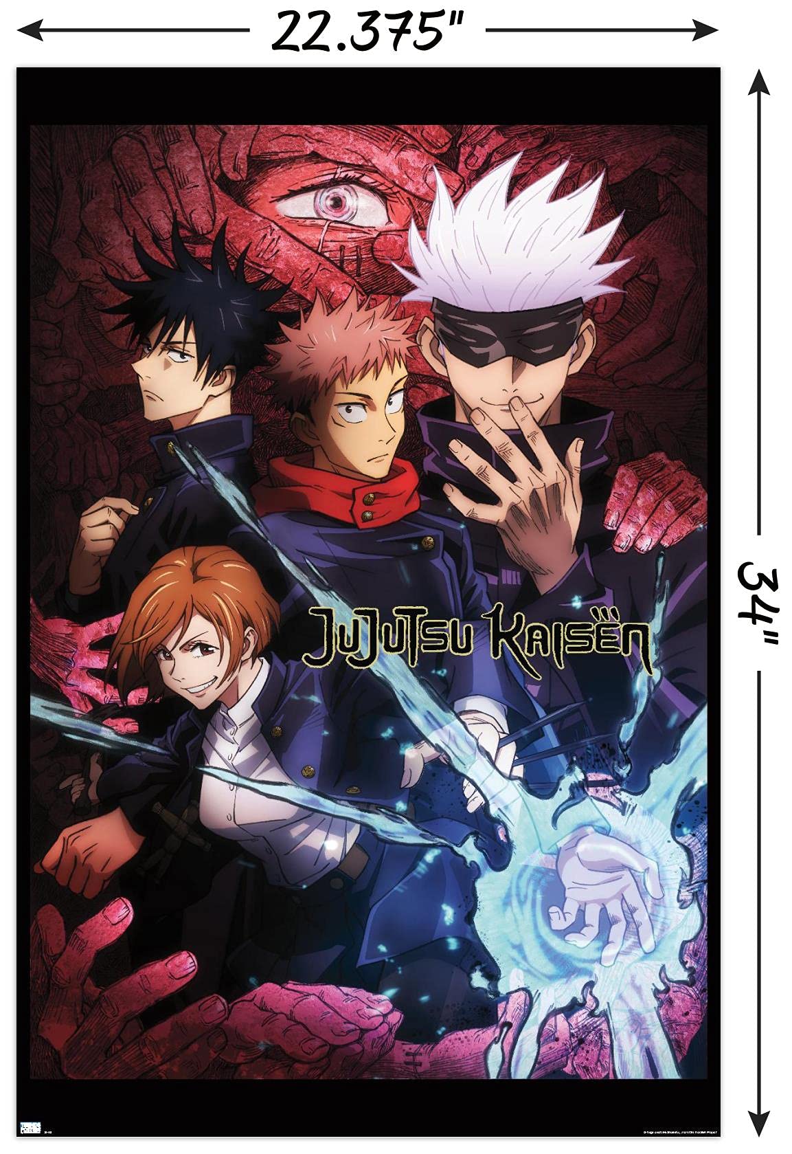 Jujutsu Kaisen - One Sheet English Wall Poster, 34L" x 22.4W", Unframed Version