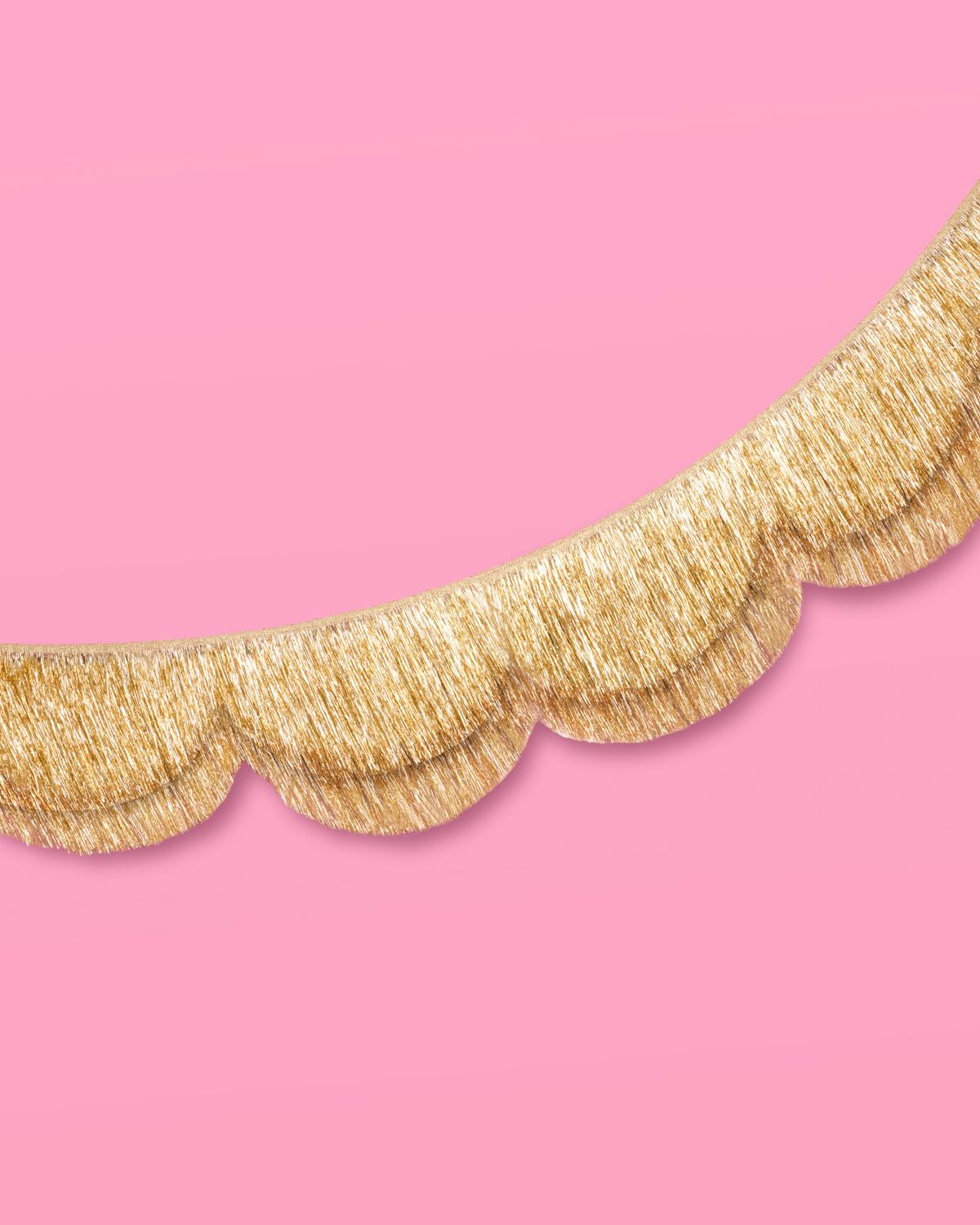 xo, Fetti Gold Scalloped Layered Fringe Banner - 5 Ft. | Bachelorette Party Decorations, Birthday Party Decor, HBD Decor, Photo Booth Banner Backdrop
