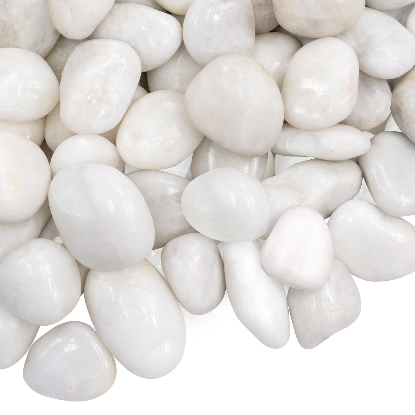 VINICS 20lbs Large River Rocks, 2-3 Inch White Pebbles for Plants, High Polished Natural Decorative Stones for Aquarium Vase Filler Fish Tank Landscaping Garden