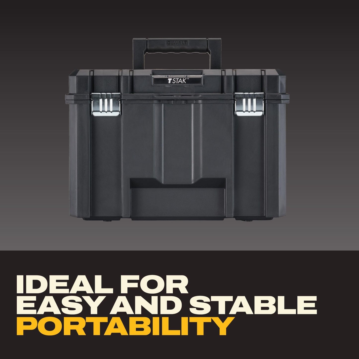 DEWALT TSTAK Tool Box, Extra Large Design, Removable Tray for Easy Access to Tools, Water and Debris Resistant (DWST17806)