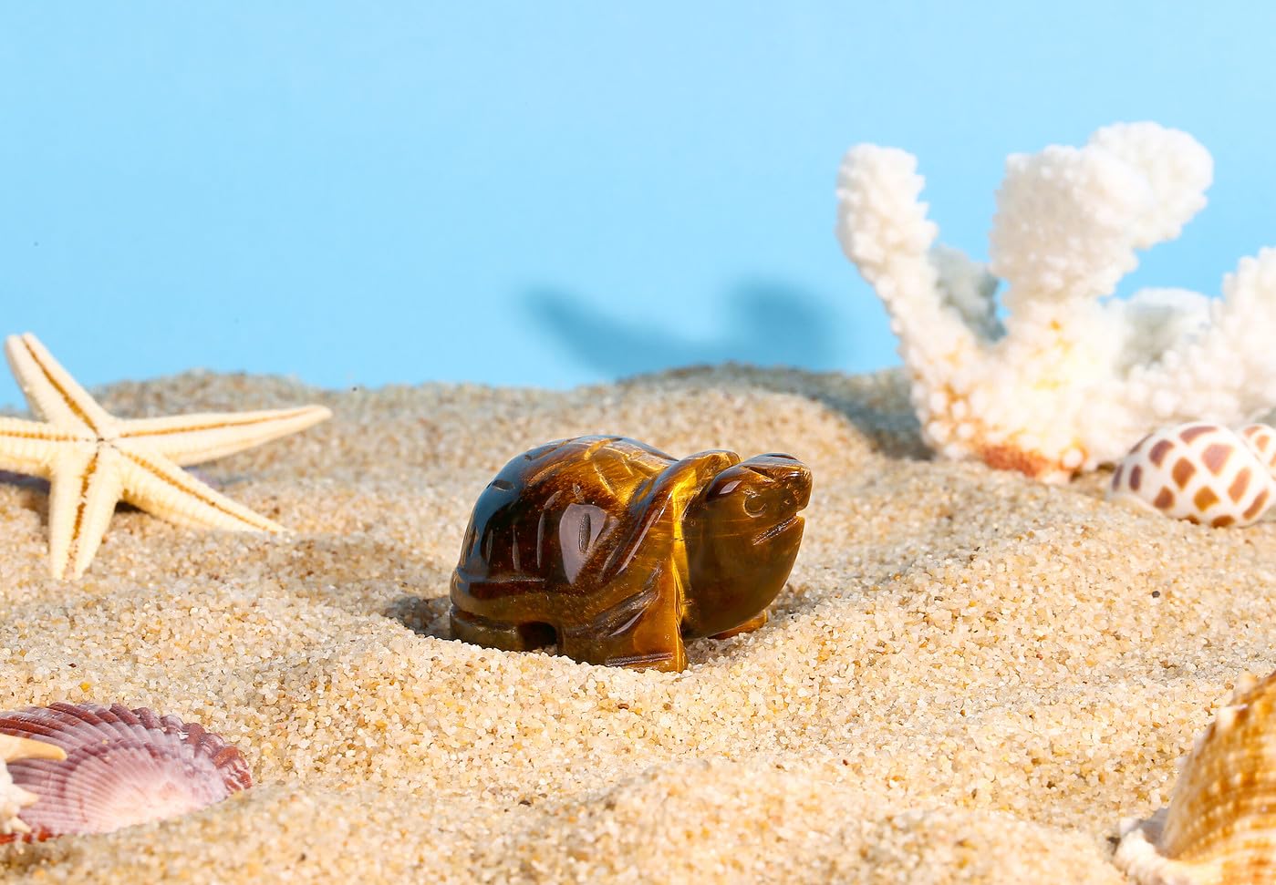 DUQGUHO 2" Travel Turtle Gift Decor Crystals Figurines Tiger Eye Crystal Best Turtles Travels Gifts for Women Traveling Travelers Cute Decorations