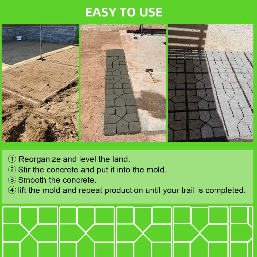 Walk Maker Reusable Concrete Molds 15.7"x15.7"x1.57" Paver Yard Patio Lawn Garden DIY Walkway Pavement Paving Moulds (Cross Square)