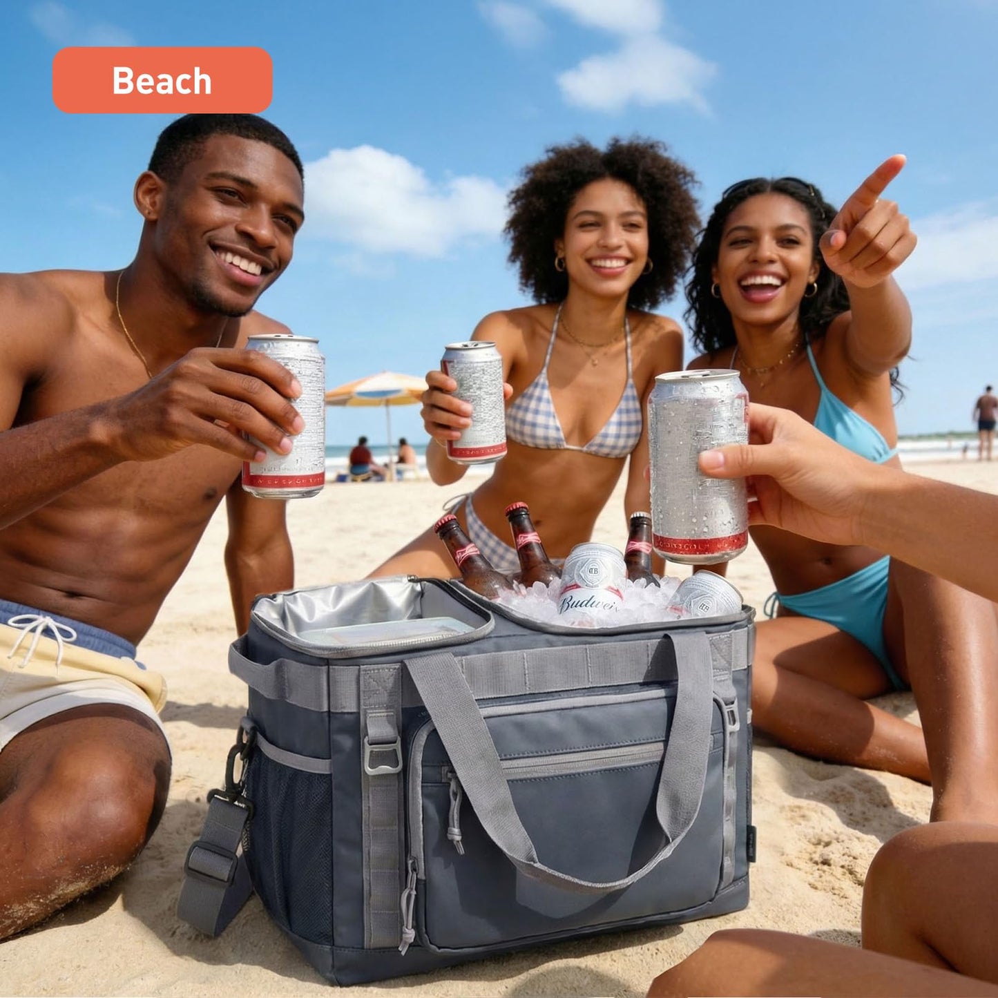 TOURIT 2-Zone Soft Cooler Bag 30/48Cans, Dry & Wet Insulated Beach Cooler, Lunch Bag, Leakproof Ice Chest for Camping, Picnic, Hiking, Travel