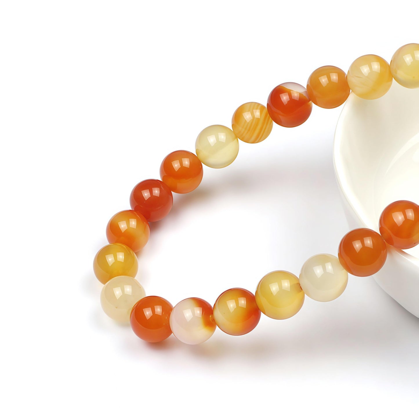 MJDCB 7A Round Natural Red Carnelian Gemstone Beads Stone Loose Beads for Necklace Bracelet Charms Jewelry Making 15" (10mm)