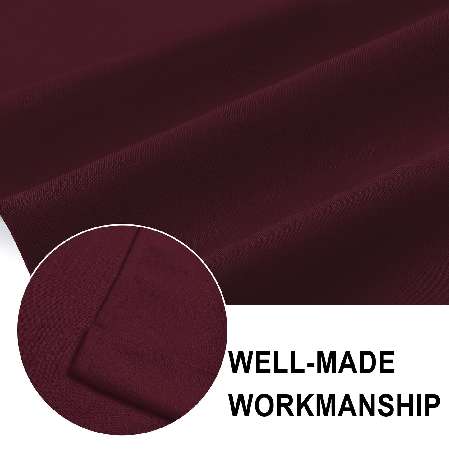 DWCN Valance Curtains for Living Room, Kitchen Valance Solid Short Topper, Rod Pocket Basement Window Curtains, 1 Panel, 42 X 12 Inch, Burgundy